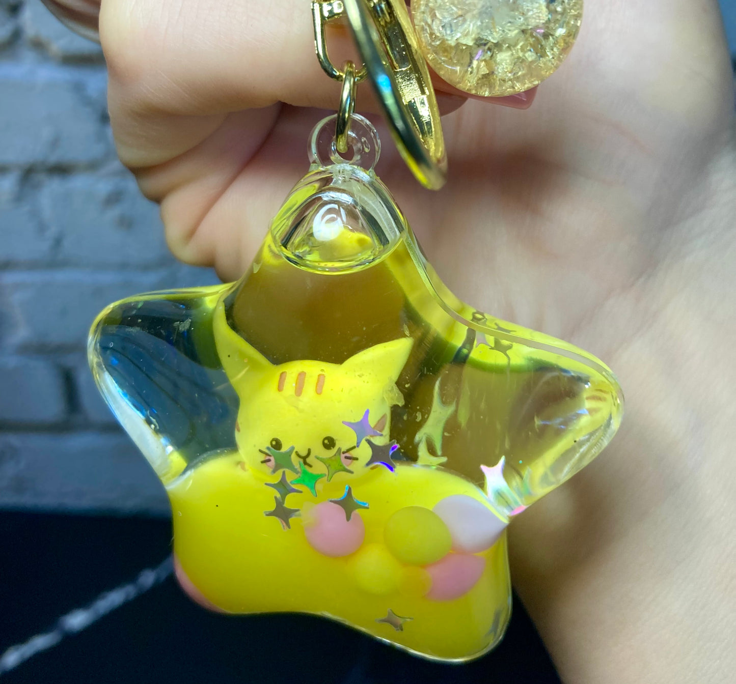 Liquid Filled Animal Globe Charm Water Ball Keychain