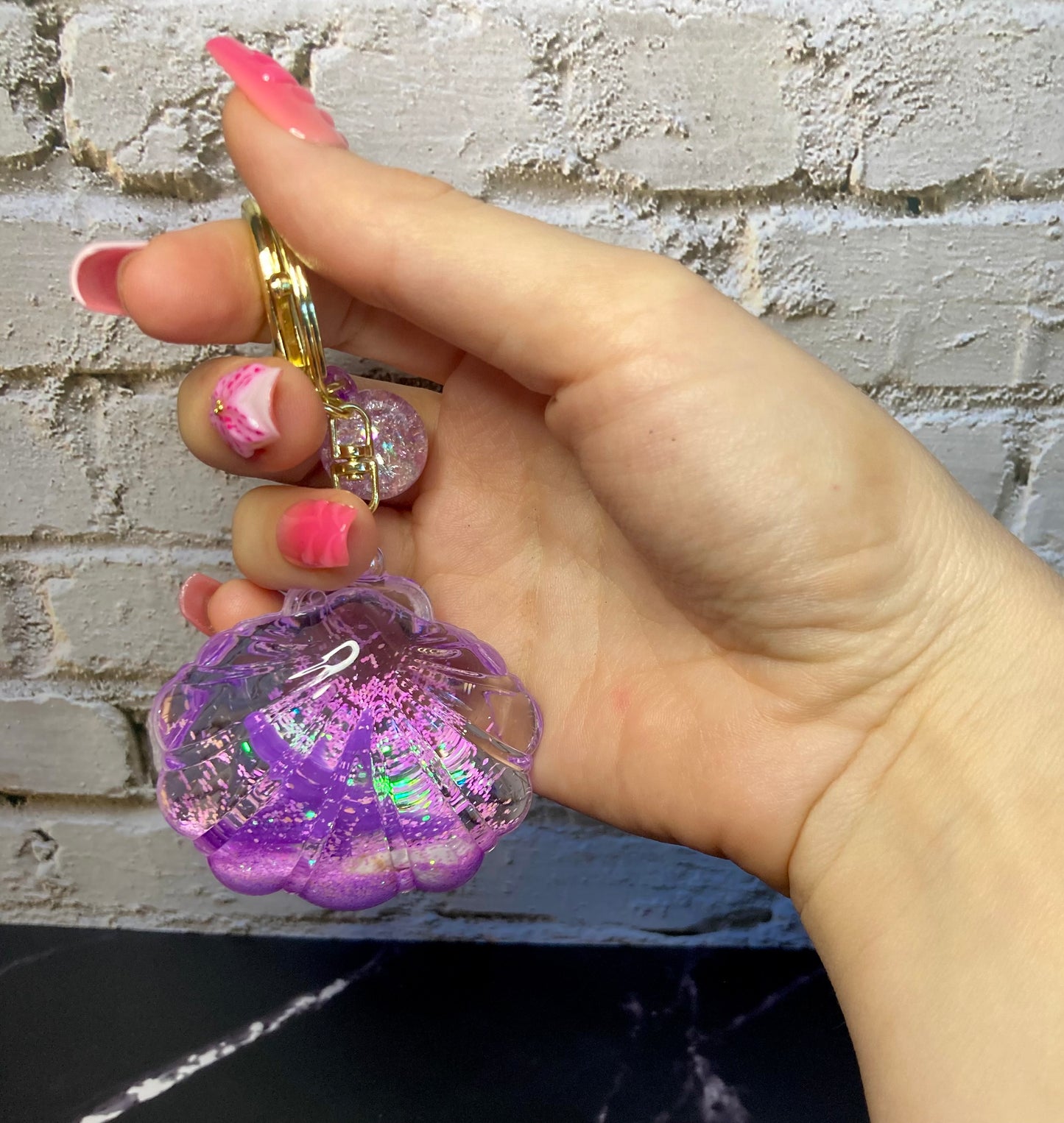 Liquid Filled Animal Globe Charm Water Ball Keychain