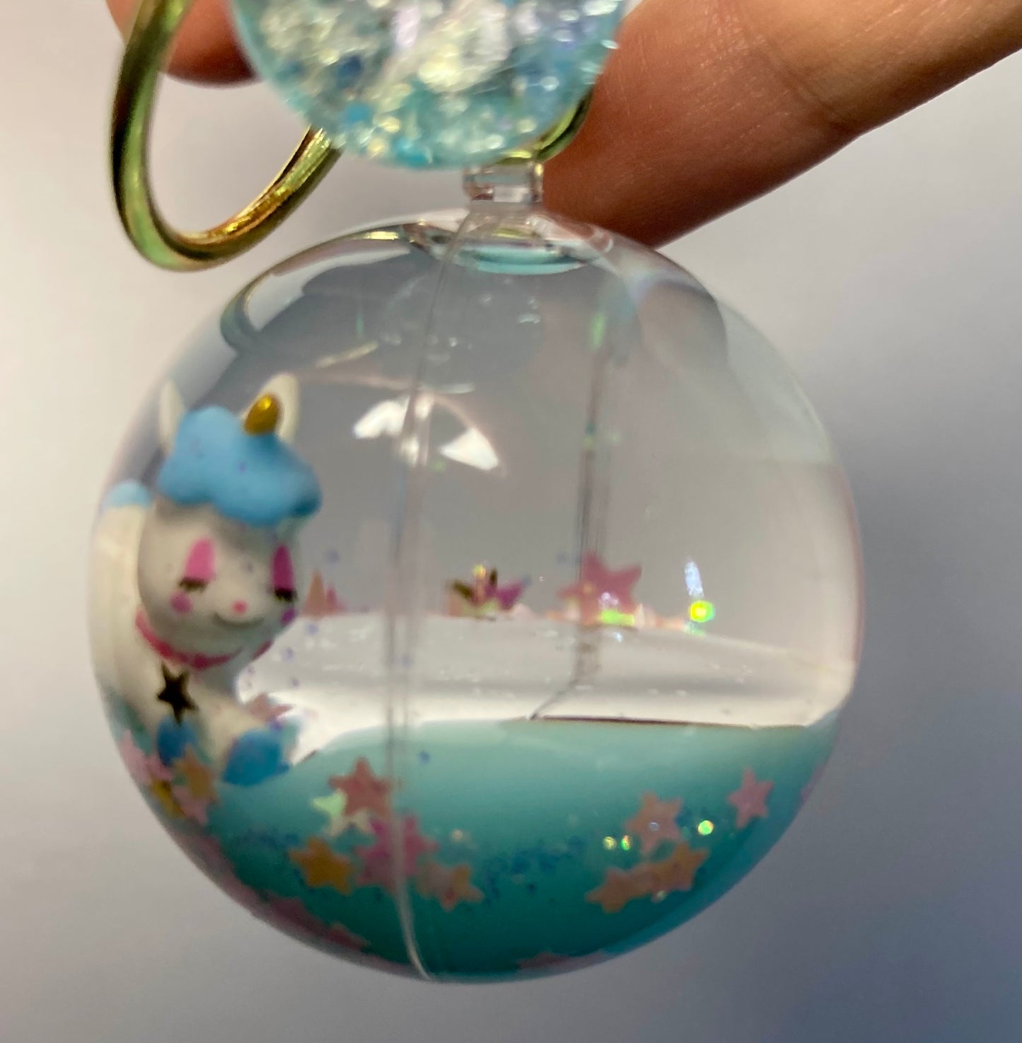 Liquid Filled Animal Globe Charm Water Ball Keychain